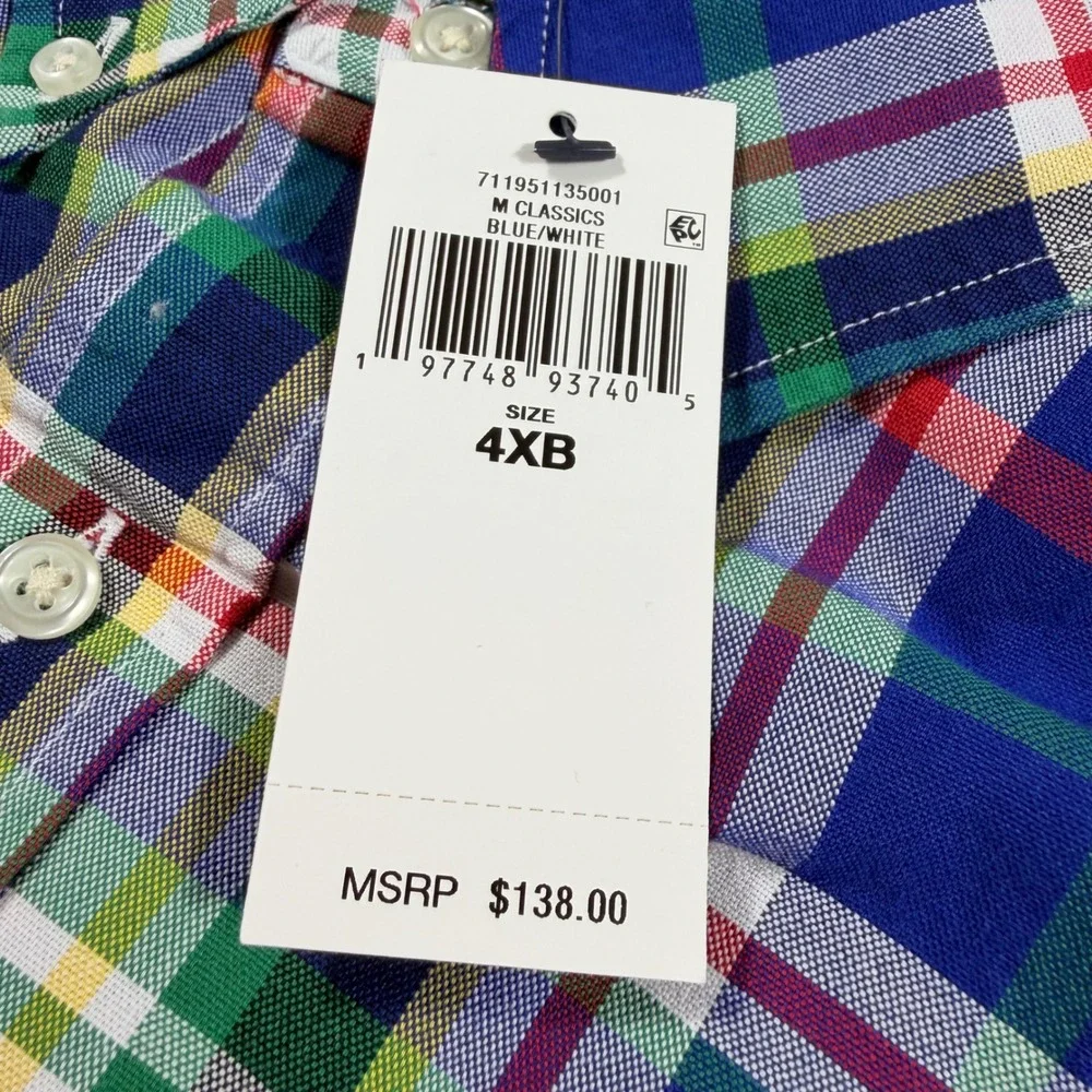 NWT Polo Ralph Lauren Classic Fit Plaid Button Down Shirt‎ Mens 4XB Multi Color